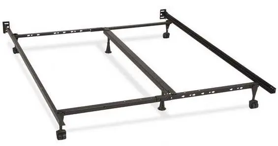 Metal bed frame rail typically used with box springs, upgrade to a solid foundation for latex