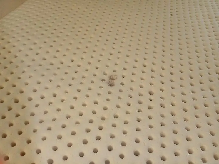 Natural discoloration in 100% natural latex from the baking process