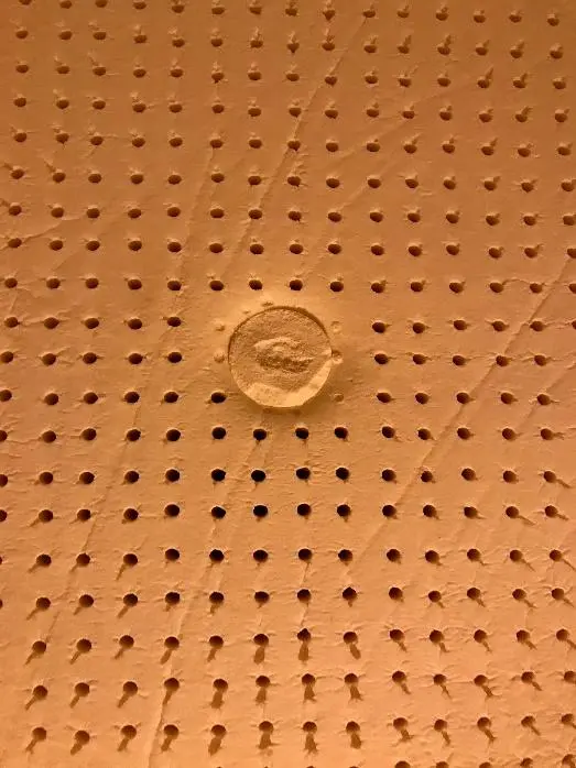 Filler area where latex was injected into mold post manufacturing