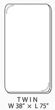 Twin mattress dimensions (38 x 75 inches), most popular size for kids