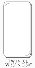 Twin XL mattress dimensions (38 x 80 inches), ideal for taller children and teens