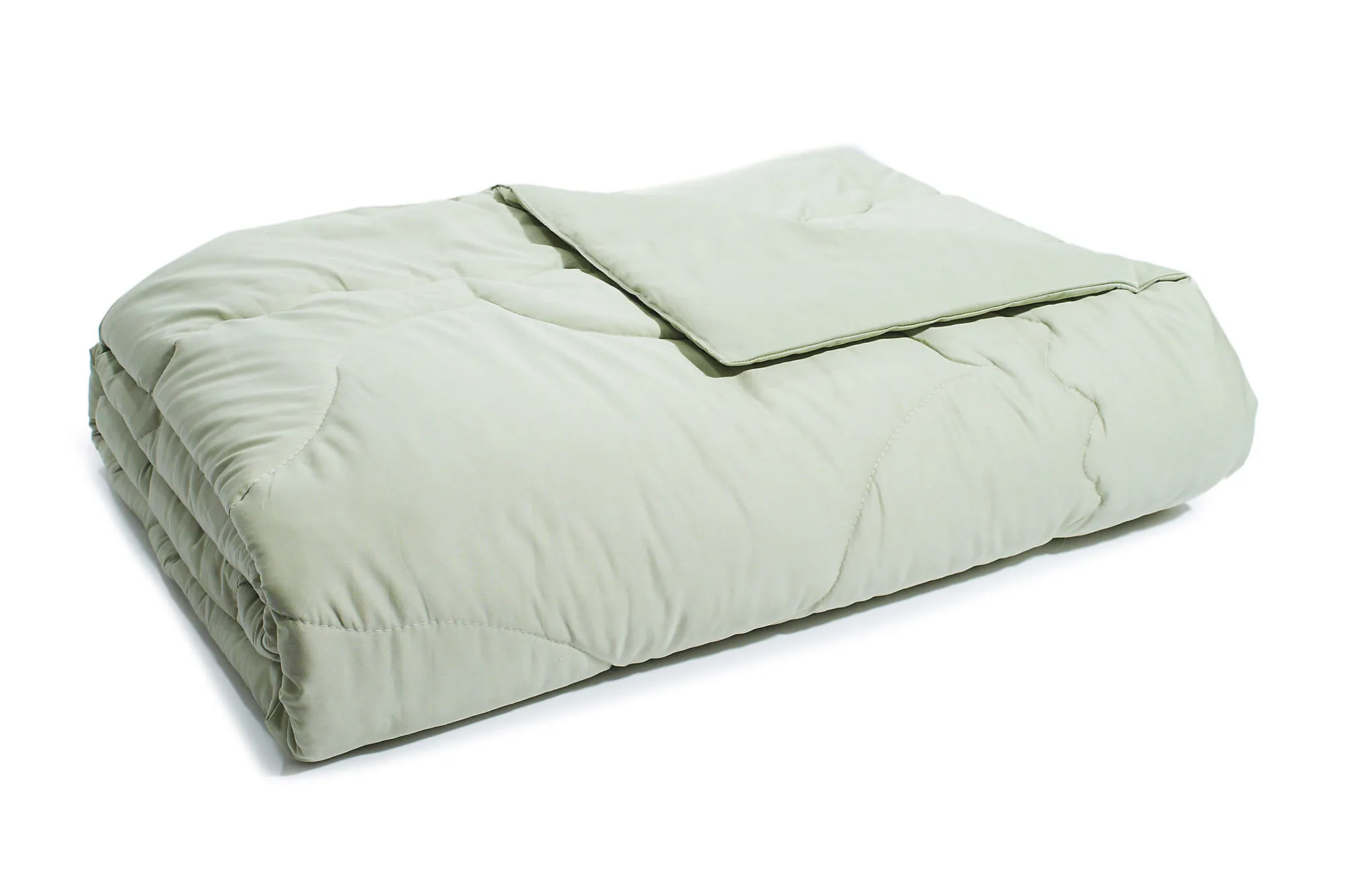 Organic merino wool comforter in green tea