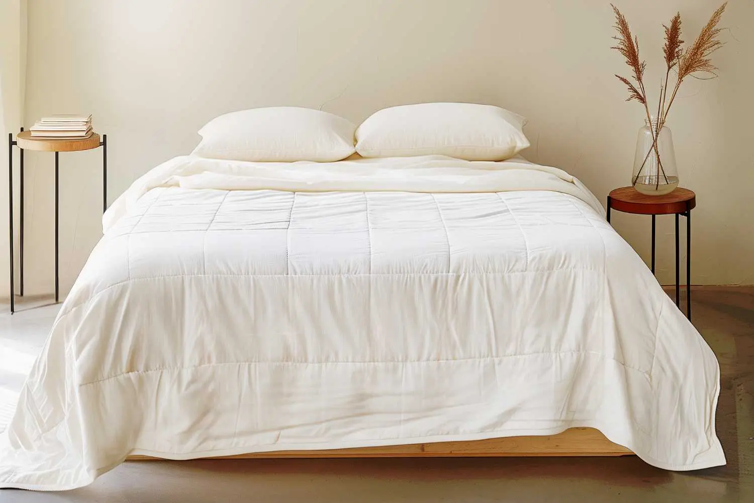 Organic merino wool comforter, lightweight, GOTS certified
