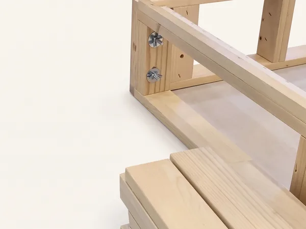 Heavy-duty foundation assembly step 10: A finished corner joint, seen from inside.