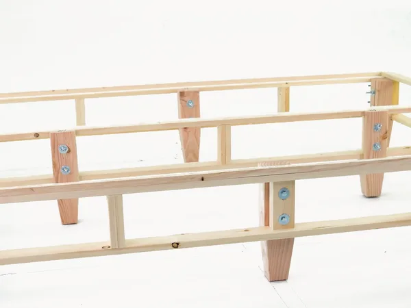 Heavy-duty foundation assembly step 18: The frame with every leg attached.