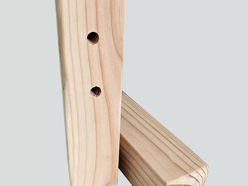 Tapered 6 inch solid spruce bed legs for the heavy-duty foundation