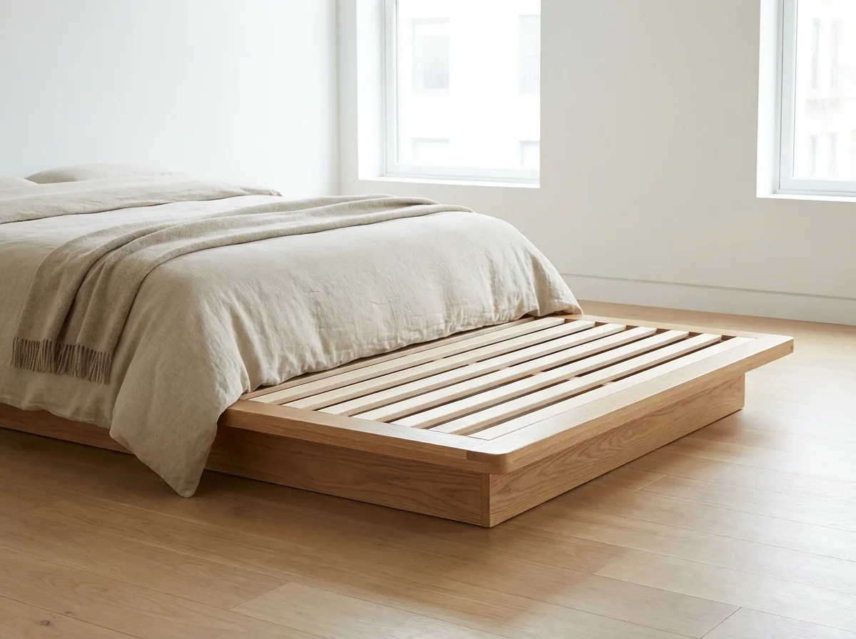 Solid wood mattress foundation