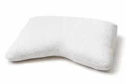 Natural kapok pillow for side sleepers, contoured shape with plush kapok and shredded latex fill