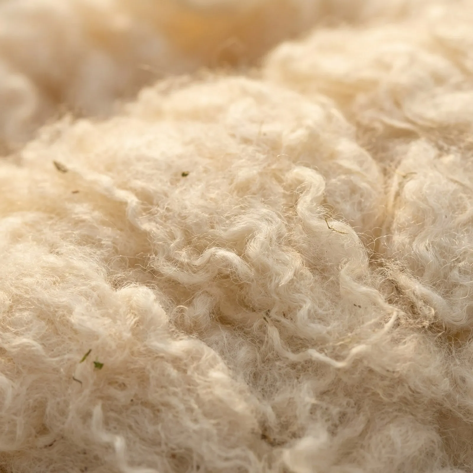 Natural wool fire barrier layer in organic latex mattress