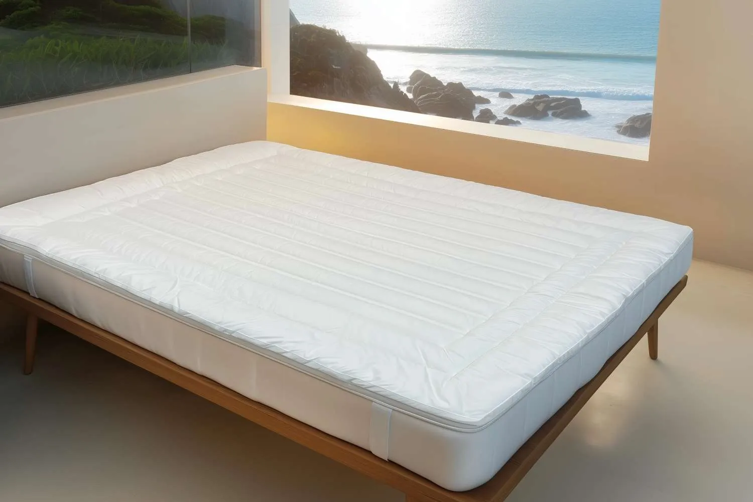 myPad wool mattress pad on bed