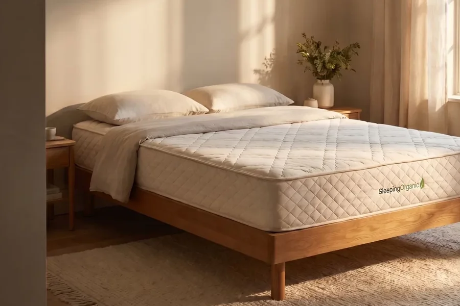 Custom organic latex mattress in a bedroom