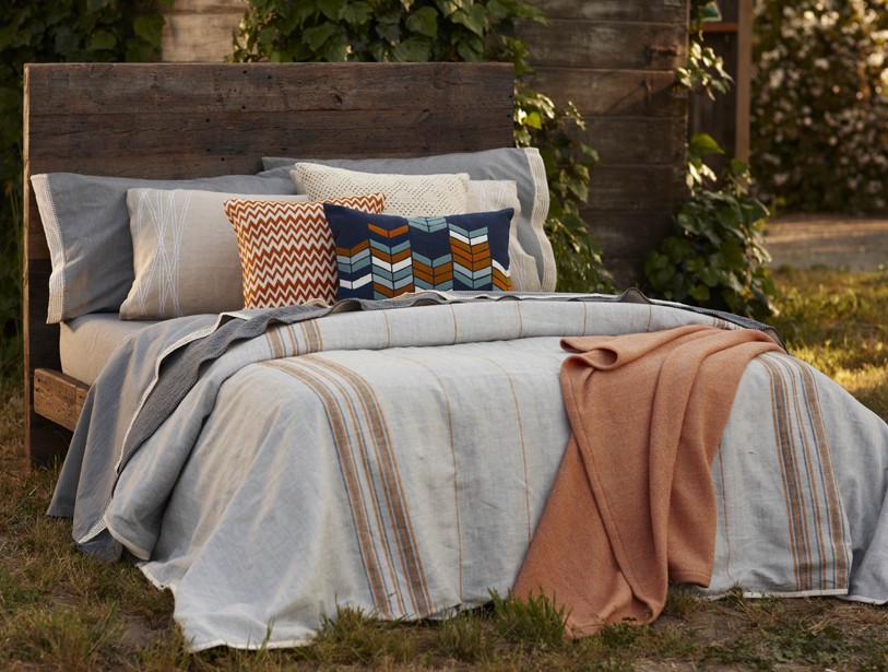 Rustic Linen Blanket Sleeping Organic