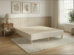 Premium RTA mattress foundation made from solid white pine with organic cotton and wool cover