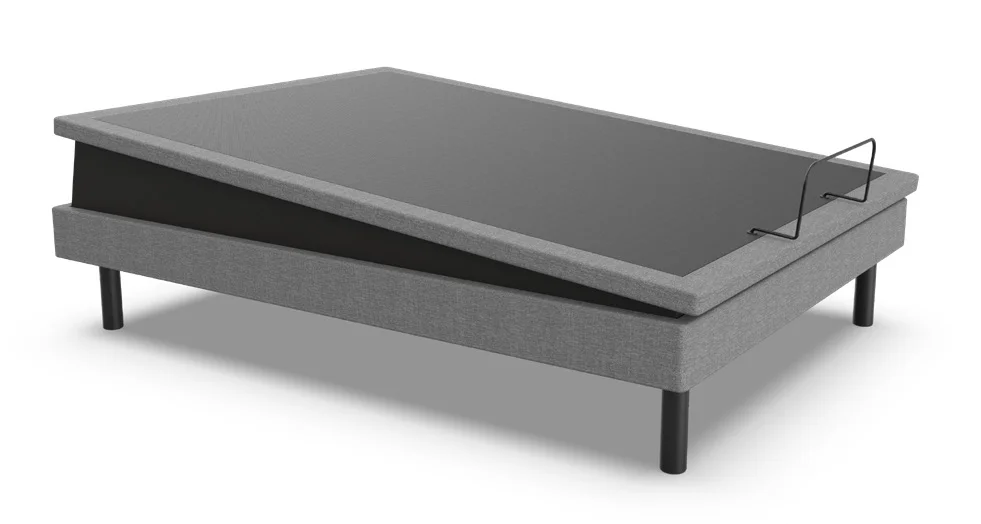 Ergomotion Ascend adjustable bed in full-bed tilt, the flat sleep surface angled head to foot