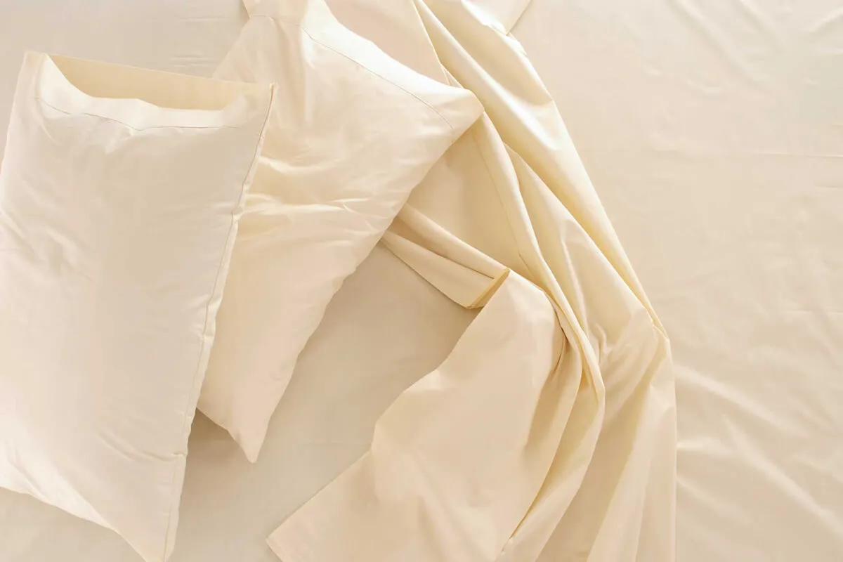 Organic sateen close-up