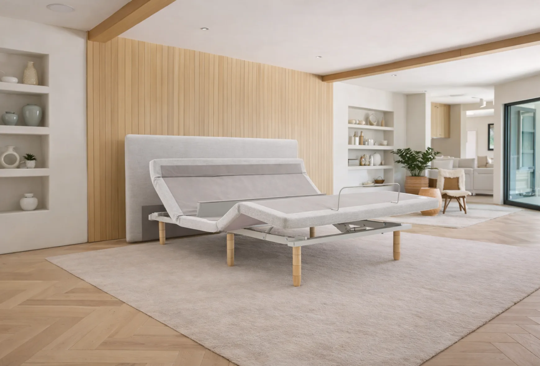 Ergomotion SmartSense adjustable bed in a modern bedroom