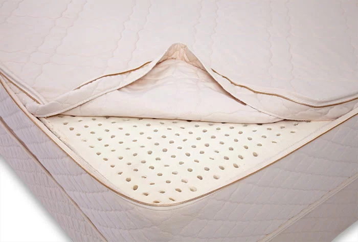 Organic latex mattress with full-zip removable cotton cover