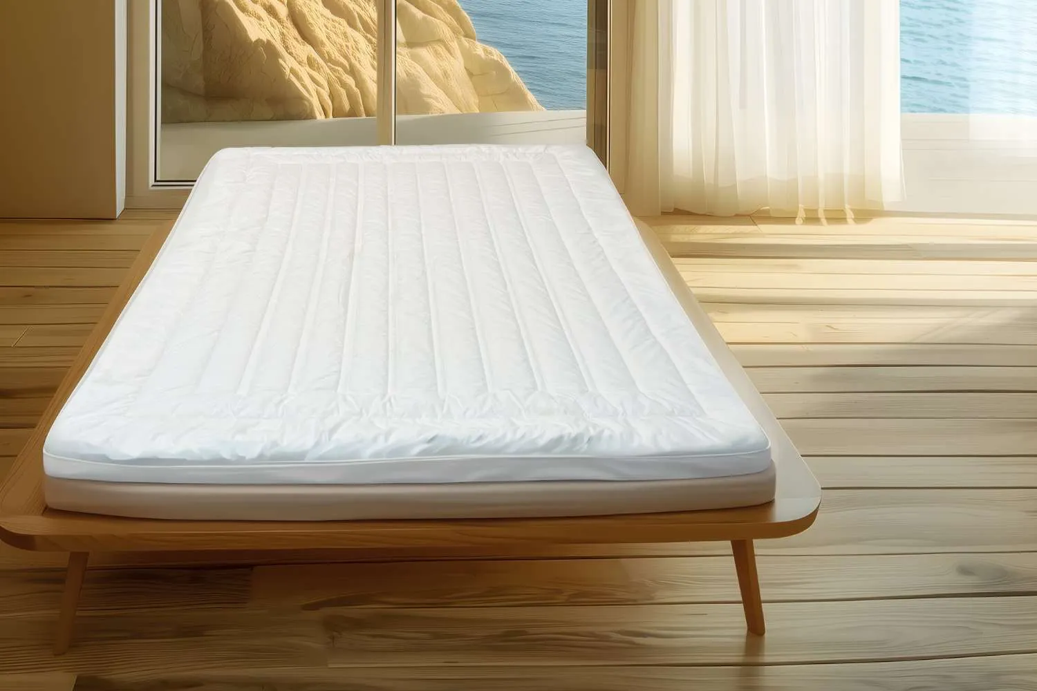 myTopper washable wool mattress topper, Shropshire wool in 270TC cotton percale