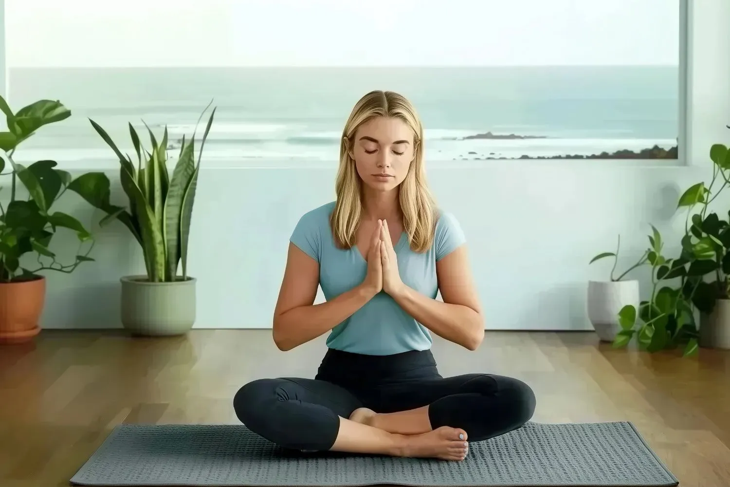 Natural non-slip yoga mat with organic latex base by Sleeping Organic