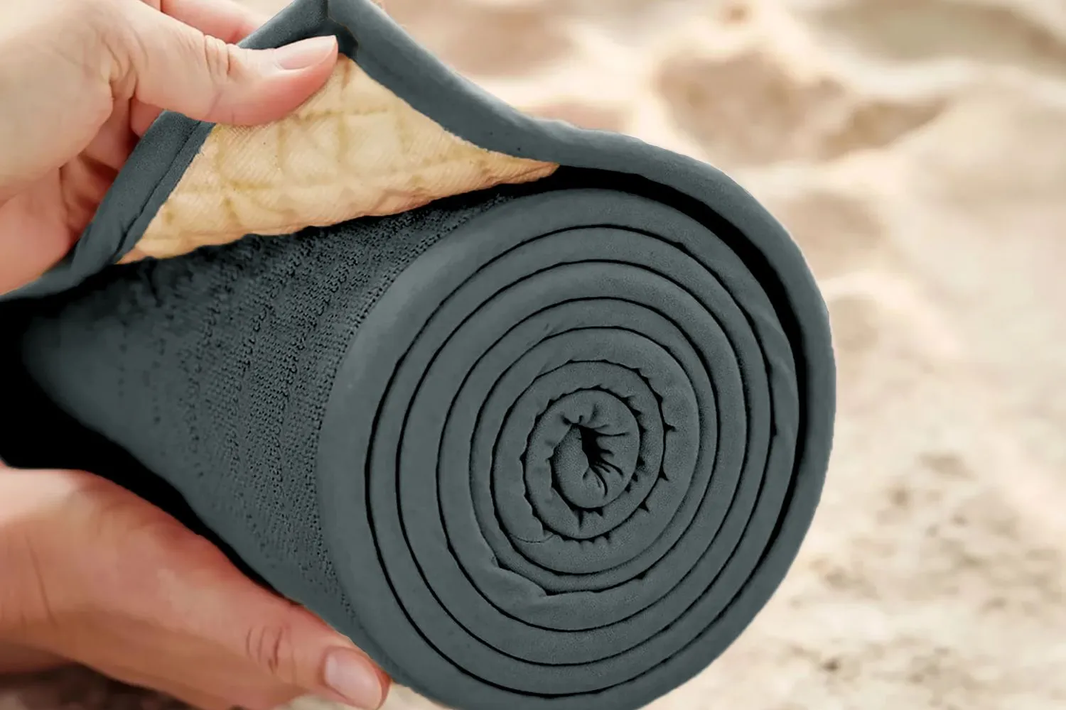 Natural non-slip yoga mat in Mid Grey